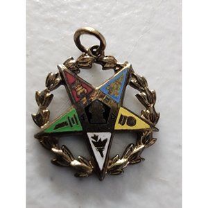 925 Sterling Silver Gold Plated Vintage Griffith & Sons Co Enamel Wreath Pendant